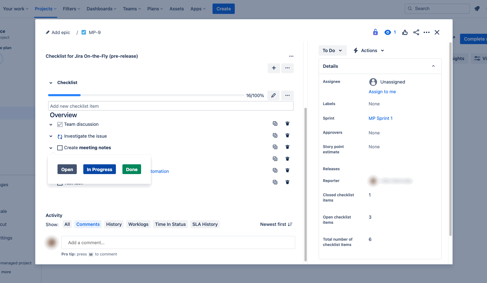 Getting Started - Use Checklist for Jira On-the-Fly.gif